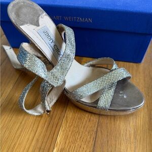 Jimmy Choo Gold Sandals Elegant Design